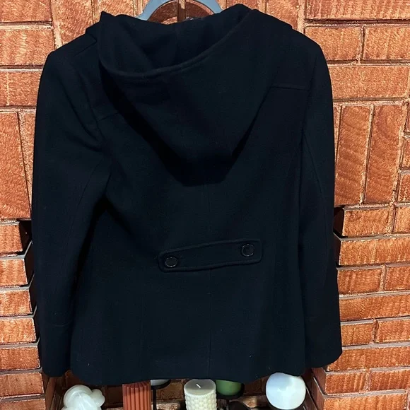 Giacca women's black wool pea coat - Picture 4 of 8